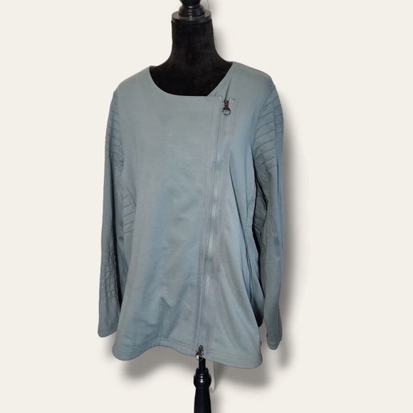 Athleta Jackets & Blazers - NWT Athleta Moto Jacket Sea Foam 3X